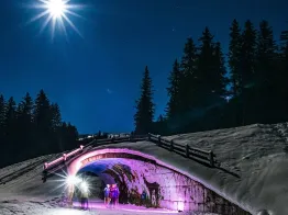 Full moon cross-country skiing