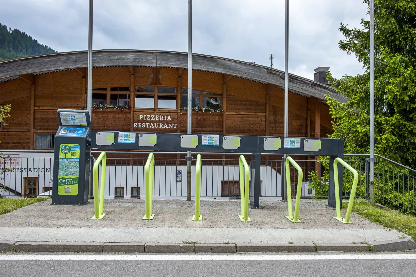 E-bike charging station ice rink